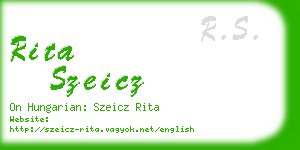 rita szeicz business card